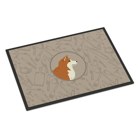 Carolines Treasures 18 x 27 in. Akita in the Kitchen Indoor or Outdoor Mat CK2159MAT